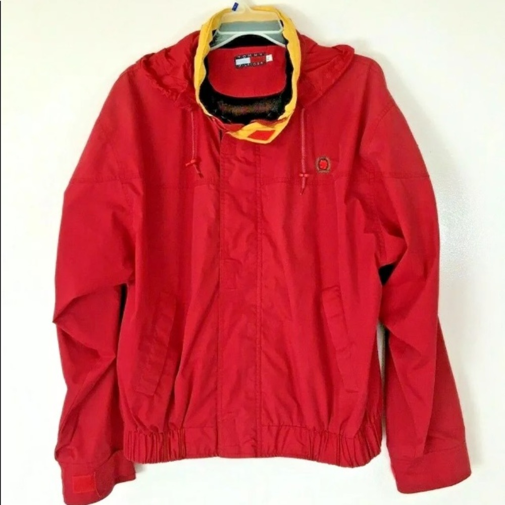 Vtg Tommy Hilfiger Men's XL Red Full Zip Jacket